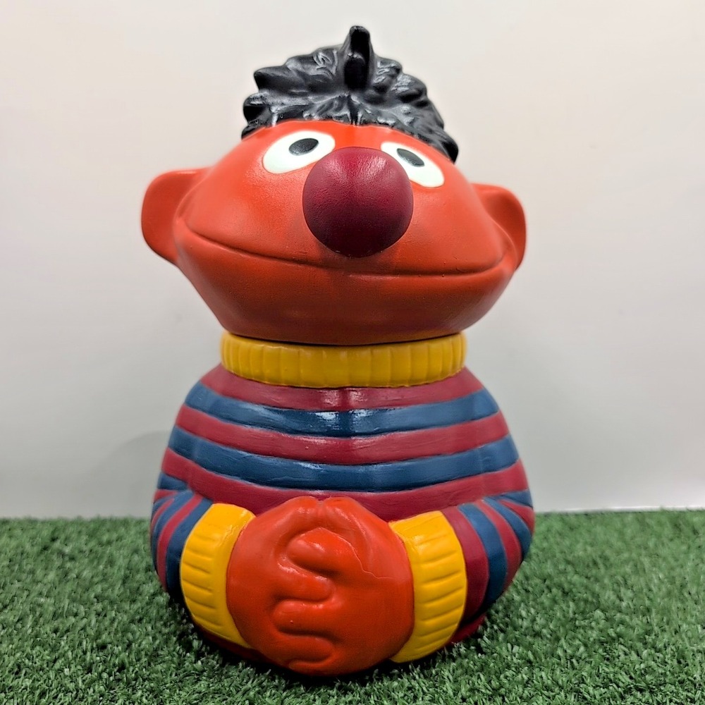 Vintage Sesame Street ERNIE Ceramic Cookie Jar Jim Henson Muppets Inc - Classic